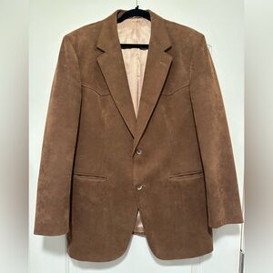 Brown suede, Men’s 46 Regular, western suit jacket.